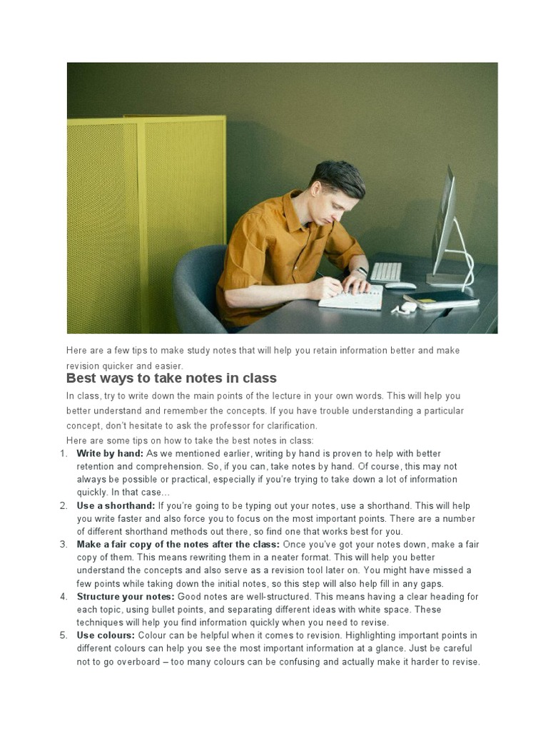 Here Are A Few Tips To Make Study Notes That Will Help You Retain Information Better and Make