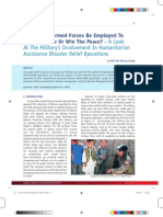 Pointer Journal - Vol 36 No. 3-4. Should The Armed Force Be Employed To Fight The War or Win The Peace - A Look at The Military's Involvement in HADR