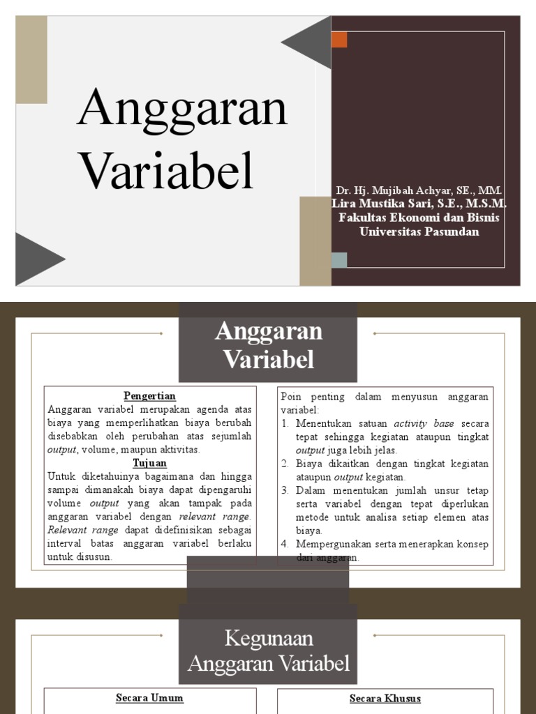 Pertemuan 10. Anggaran Variabel 2021 Upload | PDF | Pengelolaan ...