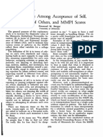 Relationships Among Acceptance of Self, Acceptance of Others, and MMPI Scores