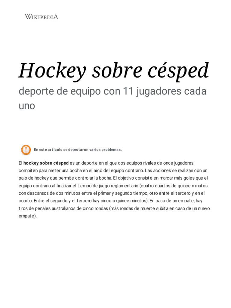 Reglas y Origen del Hockey sobre Césped | PDF | Deportes | Equipos