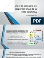 Stări de Agregare Ale Corpurilor Întâlnite În Viața Cotidiană