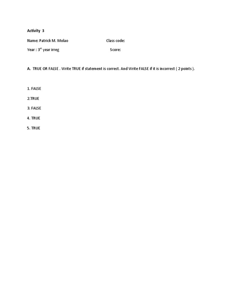 Activity 3 | PDF | Career & Growth | Wellness