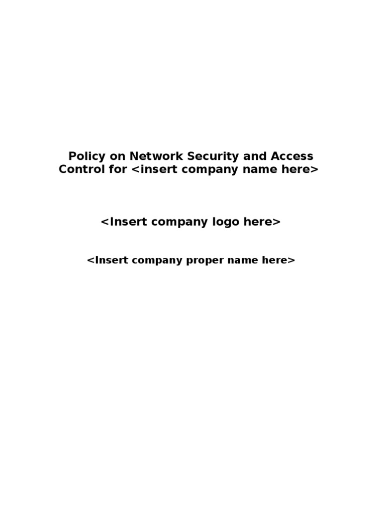Policy On Network Security and Access V1.00 | PDF | Firewall (Computing ...