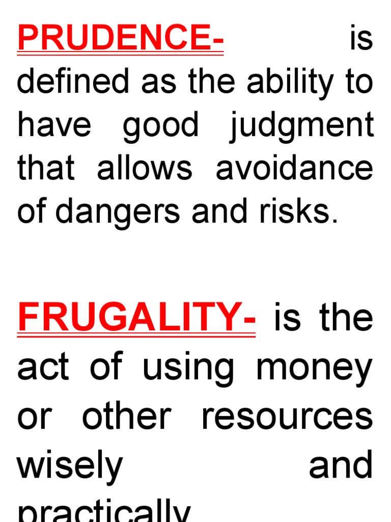 Understanding Prudence and Frugality | PDF