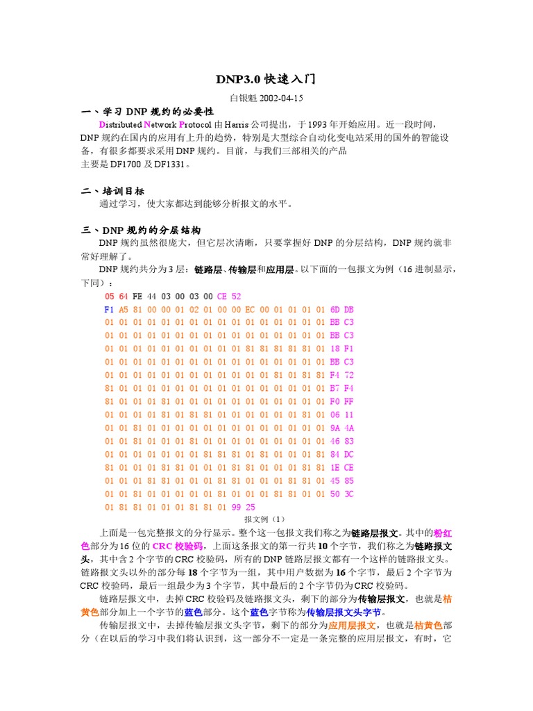 DNP3 0快速入门 | PDF