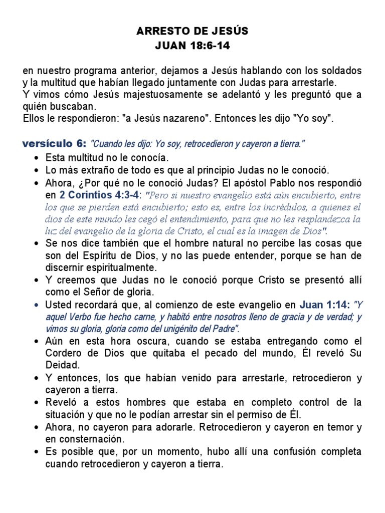 Arresto de Jesús: Reflexiones y Profecías | PDF | Juan el apóstol | Jesús
