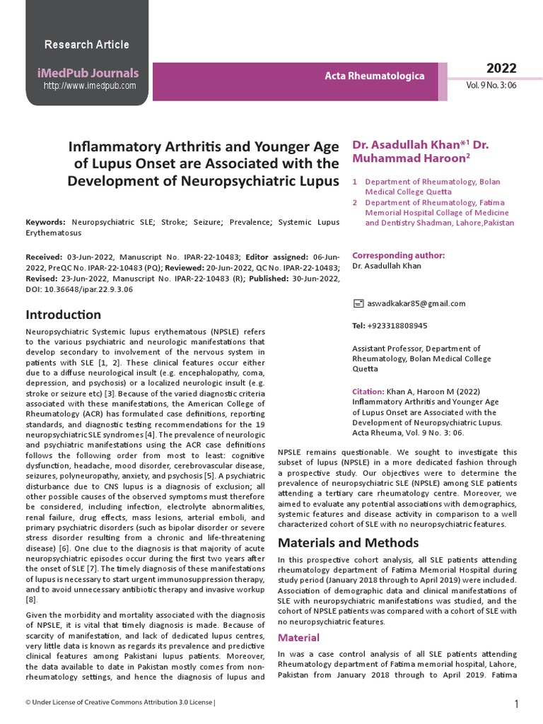 Inflammatory arthritis and younger age of lupus onset are associated