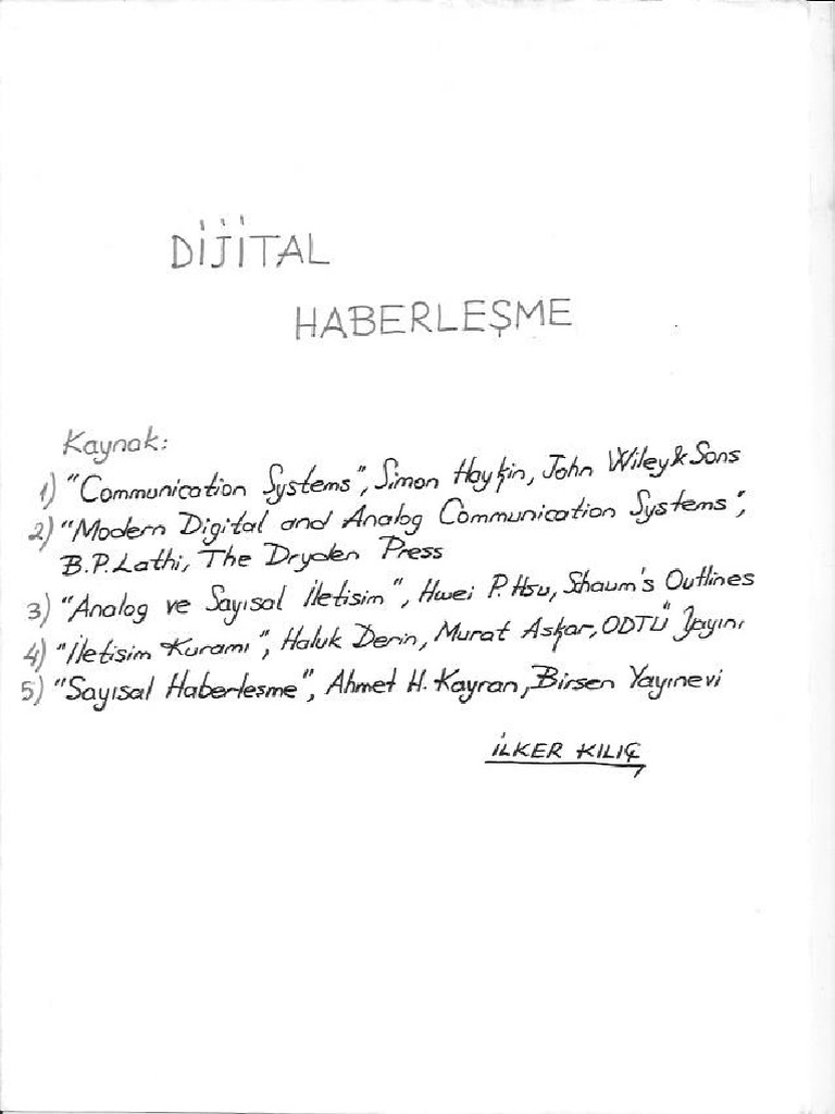 Sayisal Haberlesme Ders Notlari PDF