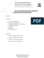 Técnico Auxiliar en Administración de Negocios y Relaciones Internacionales