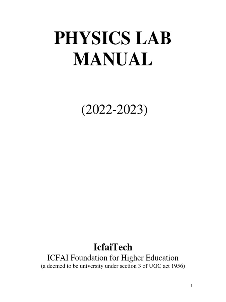 Physics Lab Manual 202223 PDF Photoelectric Effect Rotation