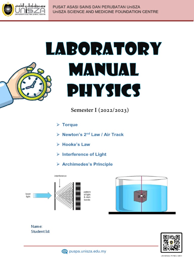 Lab Manual Physics I Sem 1 20222023 PDF Buoyancy Force
