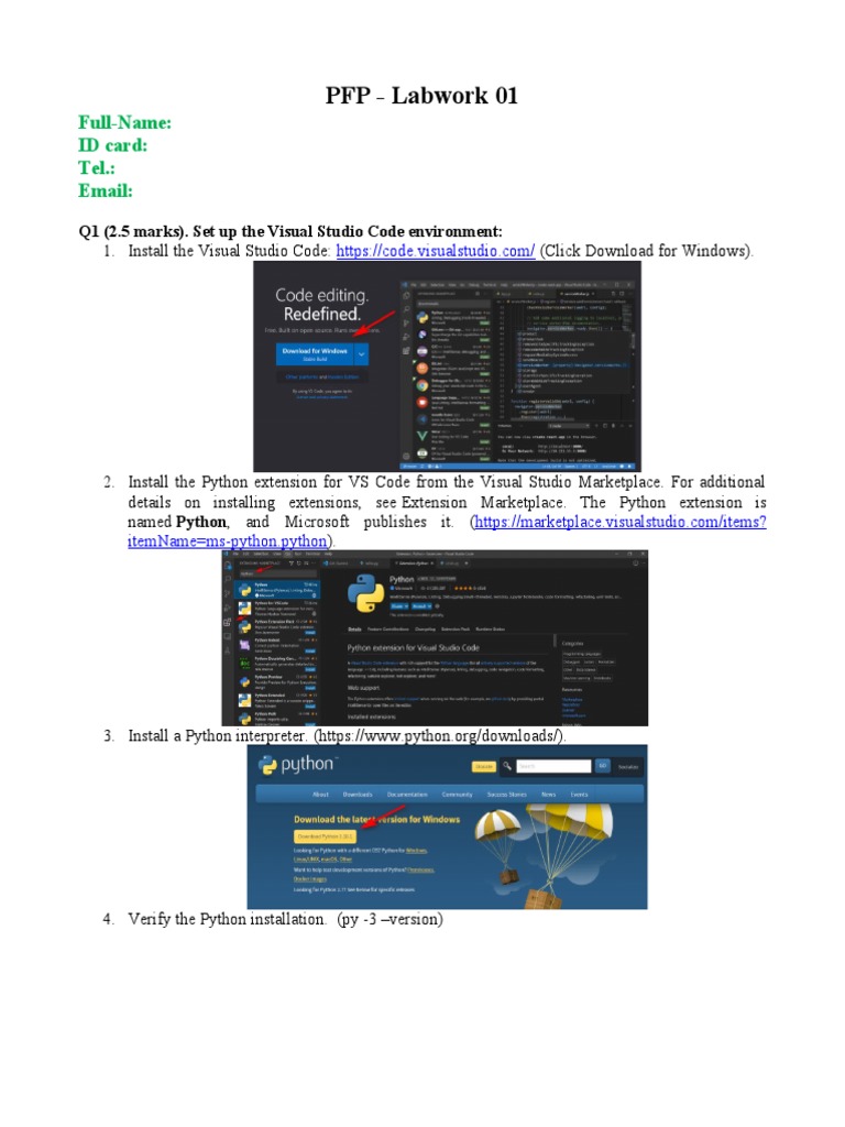 Lab 01 A | PDF | Python (Programming Language) | Computer File