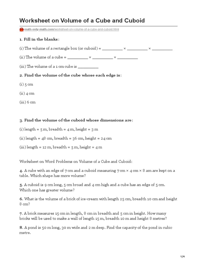 worksheet-on-volume-of-a-cube-and-cuboid-pdf-length-volume