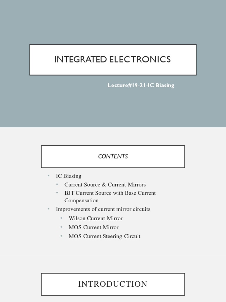 IC Biasing Techniques PDF Mosfet Integrated Circuit