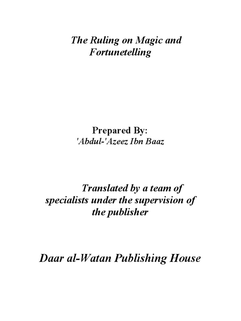 The Ruling On Magic and Fortunetelling | PDF | Psychological Attitude ...