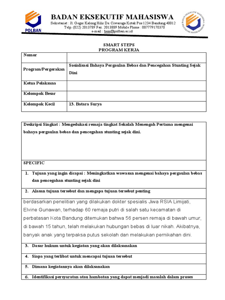 Smart Steps Program Kerja | PDF