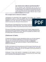 Comment Bâtir Une Relation de Confiance Professionnelle