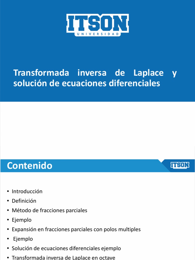 Sesion 7 transformada de laplace inversa pdf ecuaciones