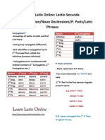 Learn Latin Online: Lectio Secunda Verb Conjugation/Noun Declensions/P. Parts/Latin Phrases