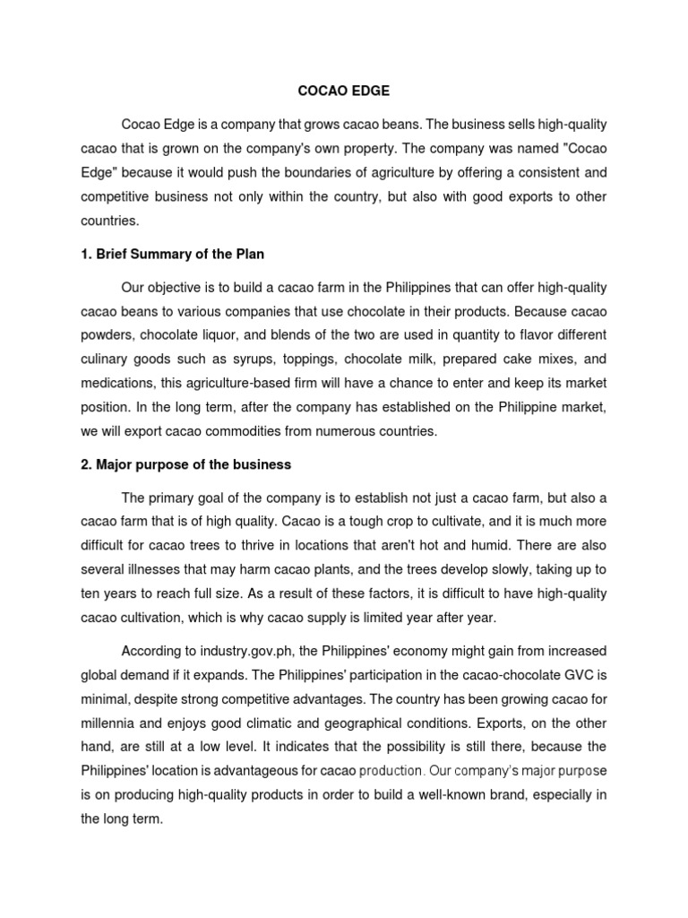 Cocoa Farming PDF Cocoa Bean Chocolate