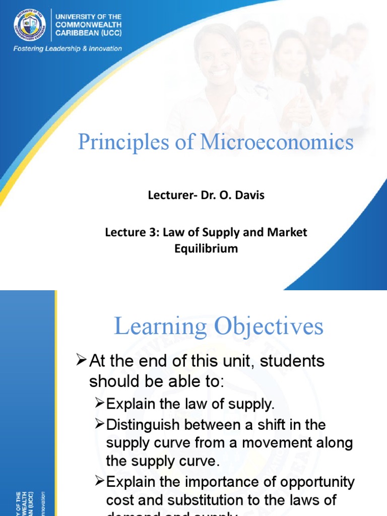 ECON200 Lecture 3 - Law of Supply | PDF | Supply (Economics) | Prices
