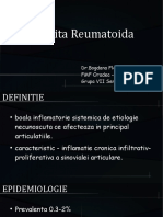 Artrita Reumatoida: DR - Bogdana Flore FMF Oradea - Medicina Generala Grupa VII Seria II Anul IV