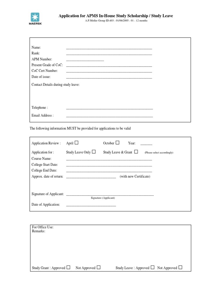Study Application Form - New 08 | PDF