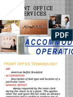 FRONT OFFICE TERMINOLOGY AND SERVICES