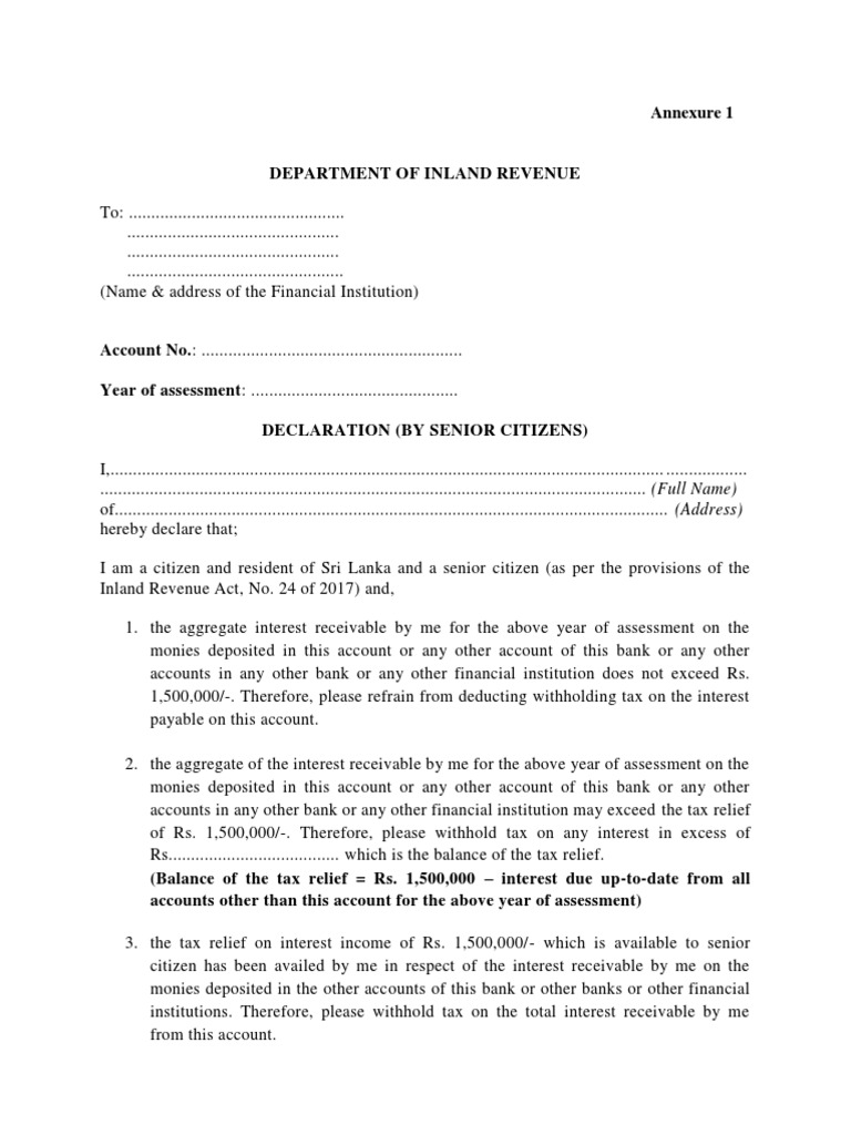 Declaration And Payment Of Taxes – WCYPM