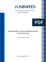 Rádiojornalismo - o Uso Da Linguagem Coloquial No Vale Do Taquari