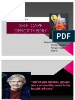 Self - Care Deficit Theory