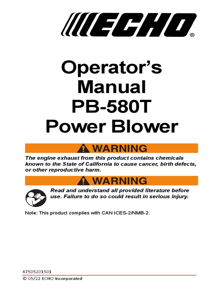PB-580T P55515 051122 e Operating Manual | Download Free PDF | Gasoline