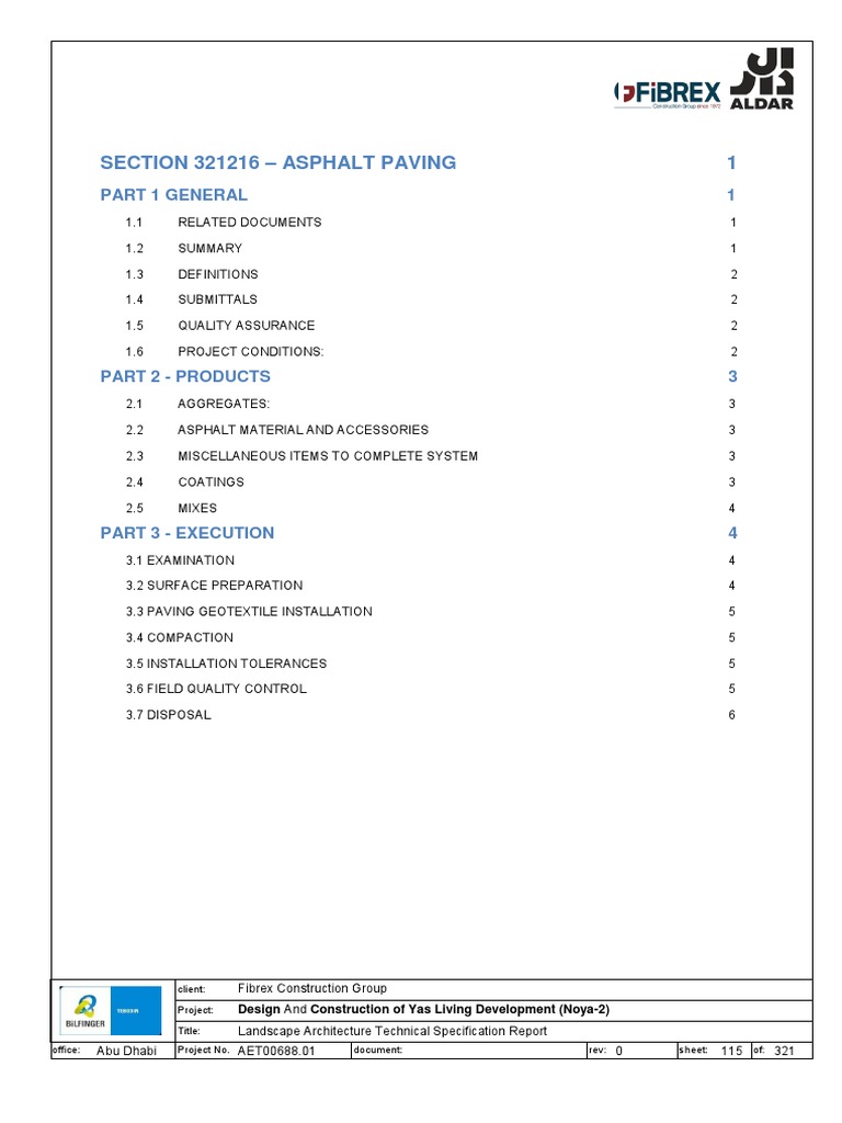 Asphalt Paving Specifications for UAE | PDF | Road Surface ...