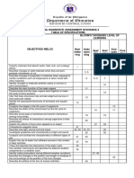 Science 4 - Table of Specifications