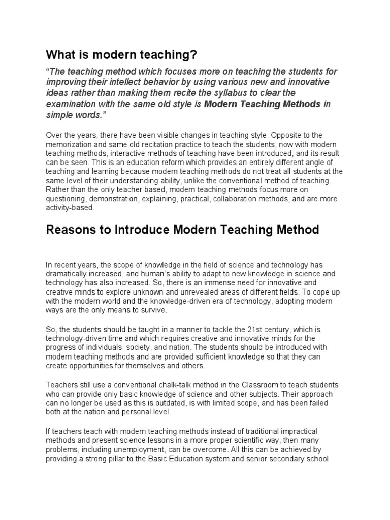 what-is-modern-teaching-pdf-teaching-method-learning