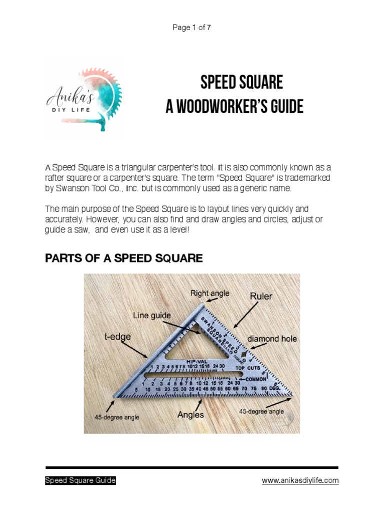 Speed Square Woodworkers Guide Anikas DIY Life PDF Manufactured