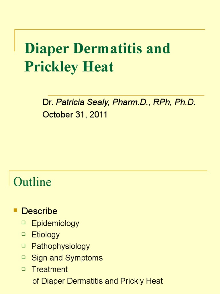 Diaper Dermatitis Prickley Heat PDF Medical Specialties Clinical Medicine