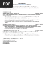 SOC Analyst Resume Template