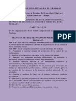 Normas de seguridad laboral y funciones del servicio de medicina del trabajo