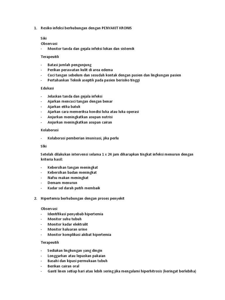 Resiko Infeksi Berhubungan Dengan Malnutrisi | PDF