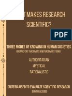 What Makes Research Scientific