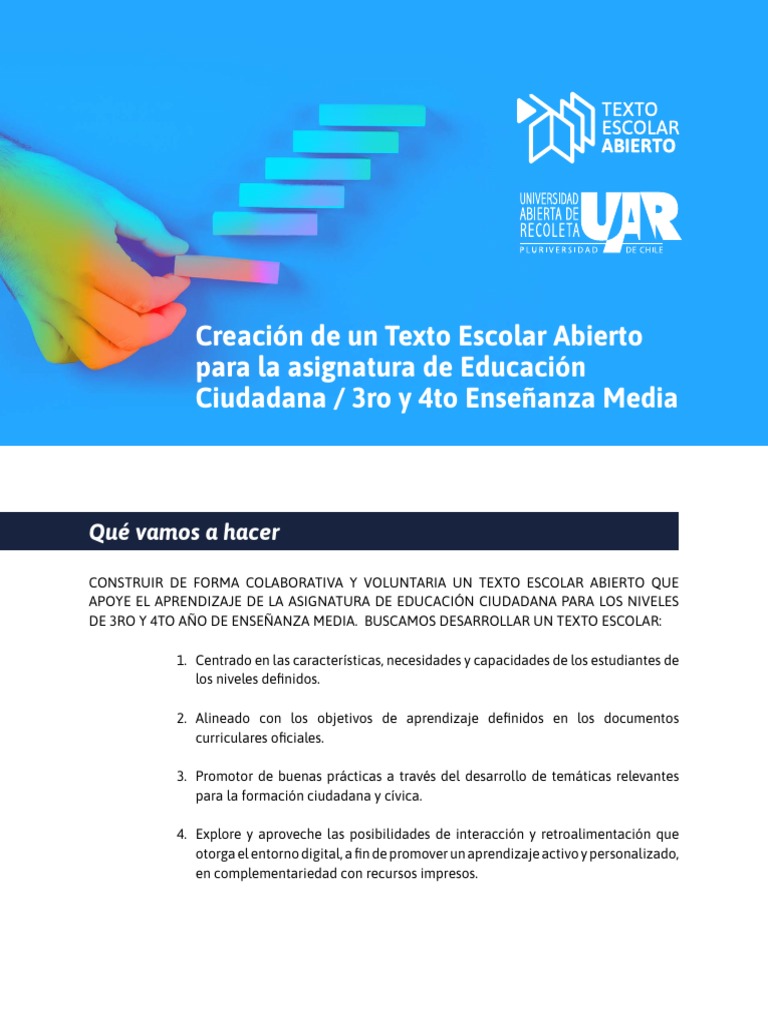Texto Escolar Abierto para Educación Ciudadana | PDF | Método de ...