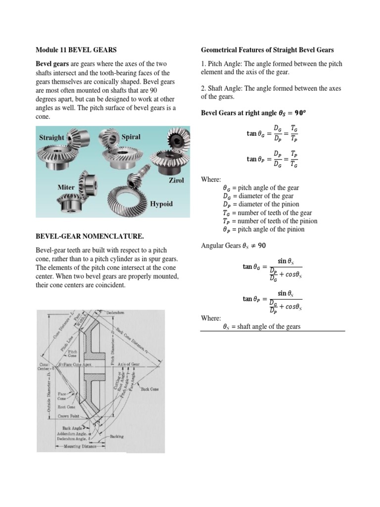 Geometrical Features and Design Considerations of Straight Bevel Gears