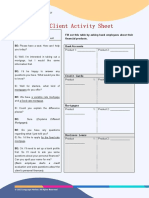 Bank Client Activity Sheet