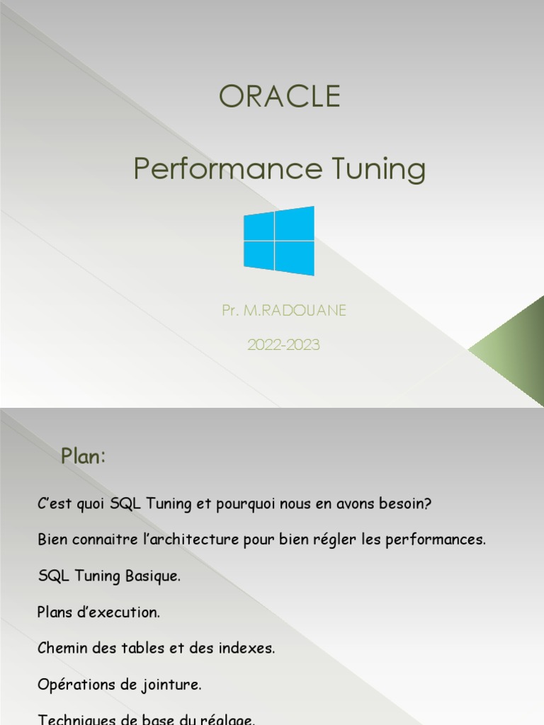 Optimisation des performances Oracle SQL | PDF | Processeur | Cache ...