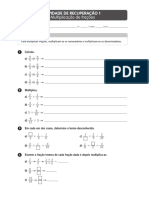 Atividades de Recuperação 1 - Multiplicação de Frações