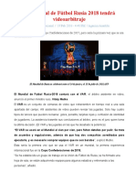 El Mundial de Fútbol Rusia 2018 Tendrá Videoarbitraje