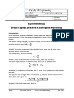 Exp 3 Effect of Speed and Feed in Orthogonal Machining