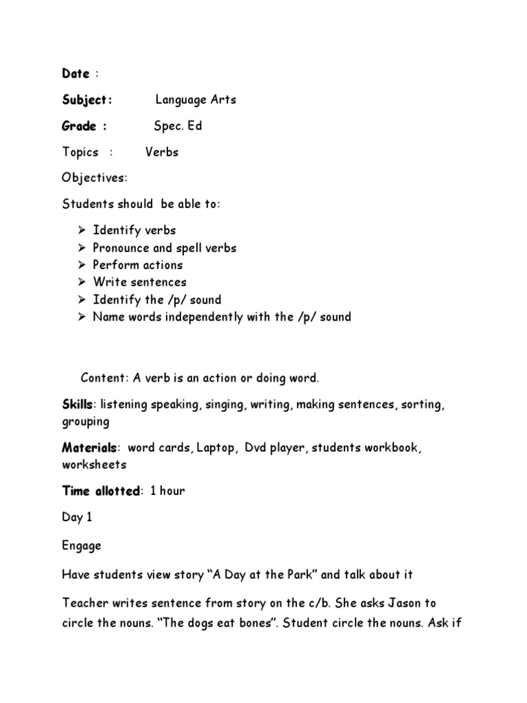 Trey Verbs PDF Verb Word